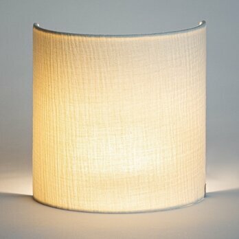 Cotton gauze half lamp shade for wall light Ecru lit