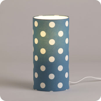 Cylinder fabric table lamp Lagoon lit S