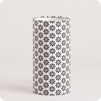 Cylinder fabric table lamp Black daisy