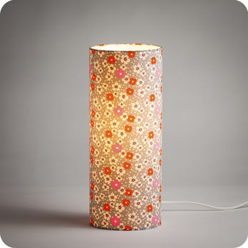 Cylinder fabric table lamp Petit Pan Fleur des les lit M