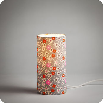 Cylinder fabric table lamp Petit Pan Fleur des les lit S