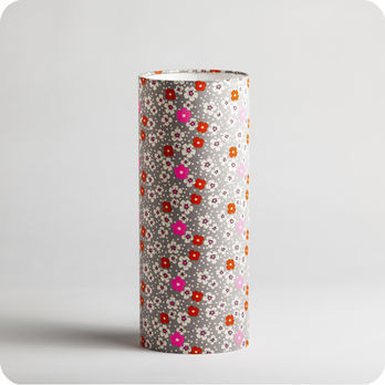 Cylinder fabric table lamp in Petit Pan fabric Fleur des îles