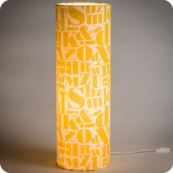 Cylinder fabric table lamp Stencil lit XXL