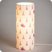 Cylinder fabric table lamp Fabuleuse Eiffel girl lit M