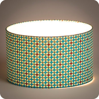 Drum fabric lamp shade / pendant shade Hlium turquoise lit 25