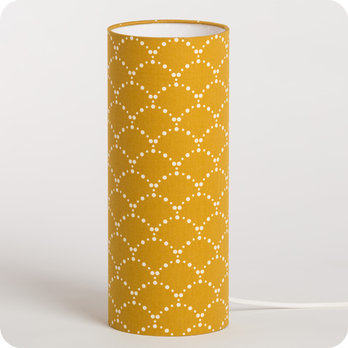 Cylinder fabric table lamp Asahi moutarde