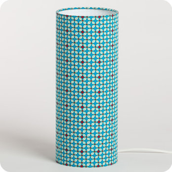 Cylinder fabric table lamp Hlium turquoise M