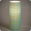 Cylinder fabric table lamp Hlium turquoise lit M