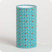 Cylinder fabric table lamp Hlium turquoise S