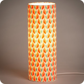 Cylinder fabric table lamp Tori lit L
