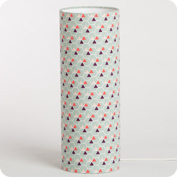 Cylinder fabric table lamp Hexagone L