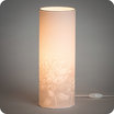 Cylinder fabric table lamp Pivoine gris lit L