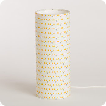 Cylinder fabric table lamp Mistinguett yellow M