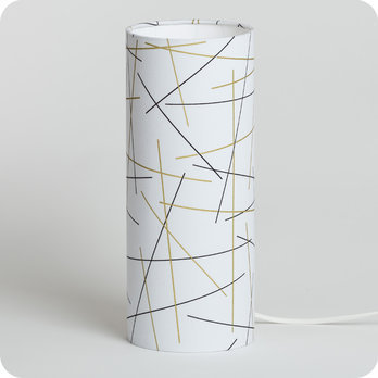 Cylinder fabric table lamp Mikado 