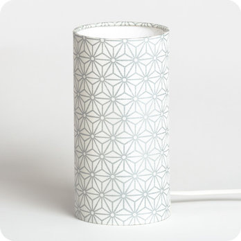 Cylinder fabric table lamp Hoshi argent S