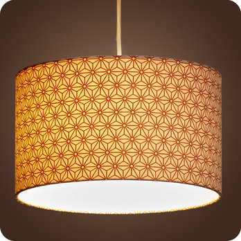 Drum fabric lamp shade / pendant shade Hoshi cuivre lit 30