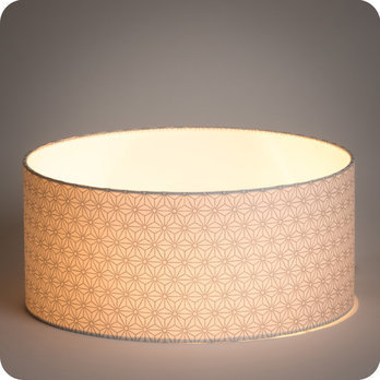 Drum fabric lamp shade / pendant shade Hoshi argent lit 40