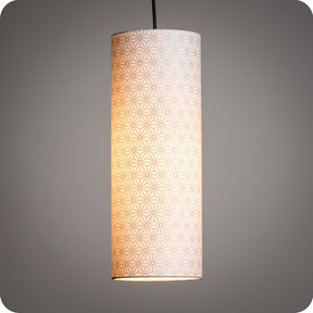 Drum fabric lamp shade / pendant shade Hoshi argent lit tube L