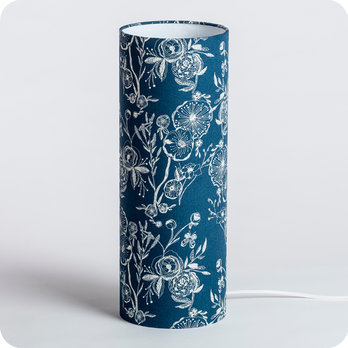 Cylinder fabric table lamp Blue Simone