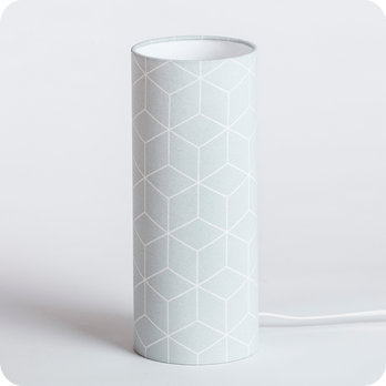 Cylinder fabric table lamp Cubic gris