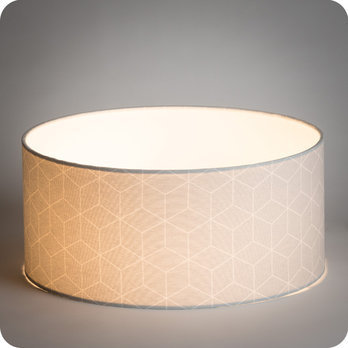 Drum fabric lamp shade / pendant shade Cubic gris lit 40