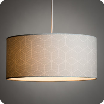 Drum fabric lamp shade / pendant shade Cubic gris allum 40