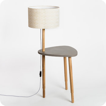 Selene side table and lamp with shade Cinetic miel 30