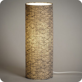 Cylinder fabric table lamp Nami lit L