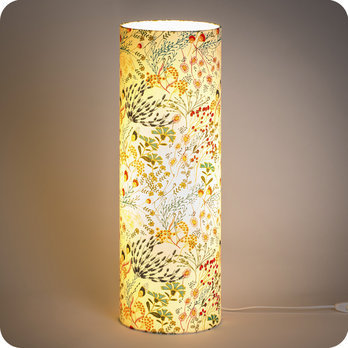 Cylinder fabric table lamp Symphonie lit XXL