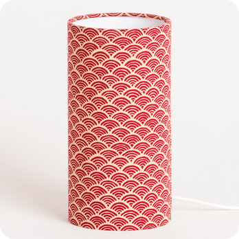 Cylinder fabric table lamp Nami terra S
