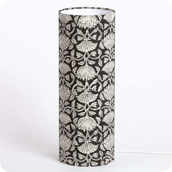 Cylinder fabric table lamp Lotus black