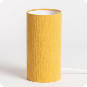 Cotton gauze cylinder table lamp Moutarde