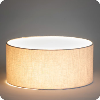 Cotton gauze drum lamp shade / pendant shade Gris clair lit 40