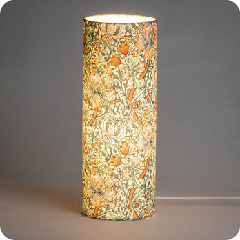 Cylinder fabric table lamp Golden Lily Morris&co. lit L
