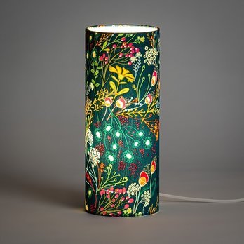 Cylinder fabric table lamp Symphonie vert lit M