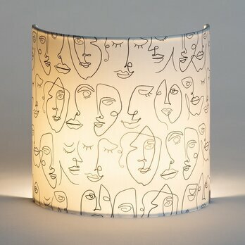 Fabric half lamp shade for wall light Human lit 