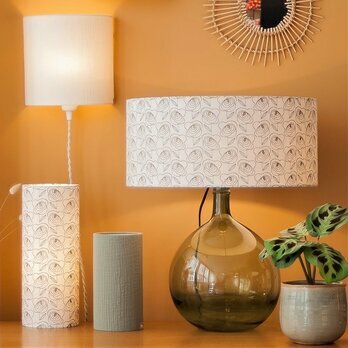 Wall shades Human and cotton gauze Ecru, lamp Argile S, lamp M and lamp shade Pollen 40