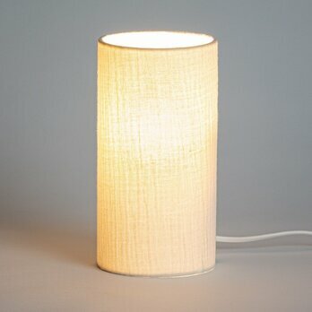 Cotton gauze cylinder table lamp Ecru lit S
