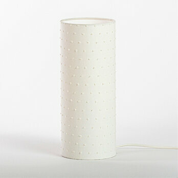 Cotton plumetis cylinder table lamp Blanc cass M