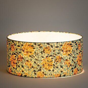 Drum fabric lamp shade / pendant shade Honeysuckle Morris&co. fabric lit 40