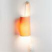 Fabric Plug-in pendant lamp Hoshi rose litCotton gauze Plug-in pendant lamp Stardust ochre lit with Cable B