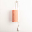 Fabric Plug-in pendant lamp Hoshi roseCotton gauze Plug-in pendant lamp Stardust ochre lit with Cable B