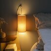 Fabric Plug-in pendant lamp Hoshi rose lit