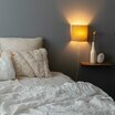 Wall lamp shade Octave lit with plug-in cable in linen
