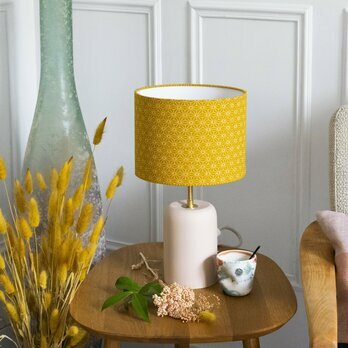 Natural porcelain table lamp with shade Hoshi moutarde 20