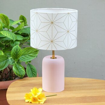 Bubble gum porcelain table lamp with shade Maxi hoshi or 20