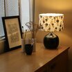 Terra Black ceramic lamp with shade Billie blanc 25 lit