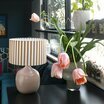 Terra pink lamp and lampshade Sunray Wide ochre 25