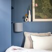 Fabric half lamp shade for wall light Sunray Wide cobalt
